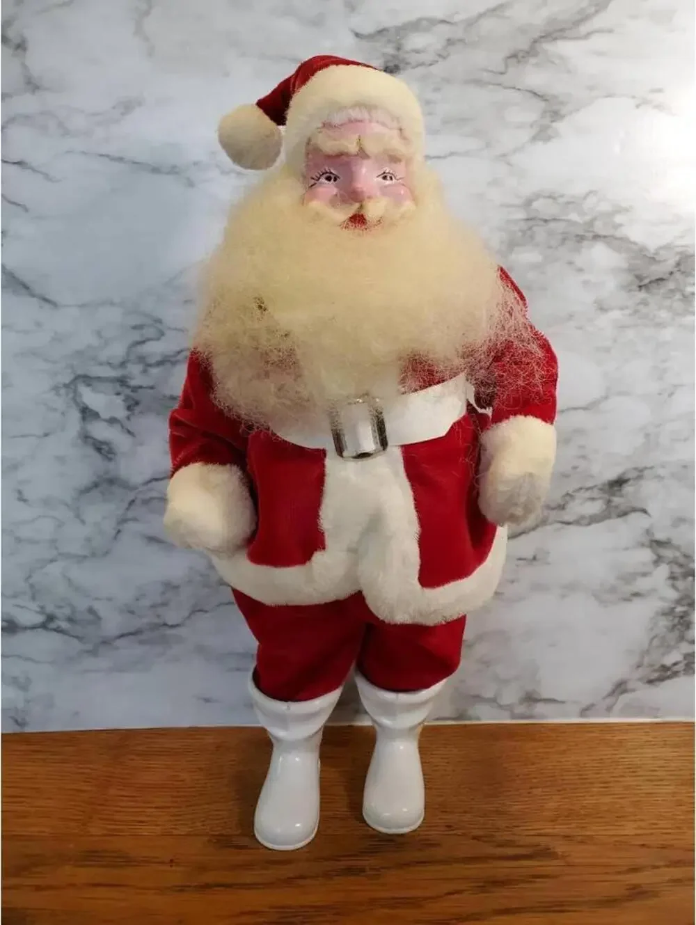 Antique Santa, Vintage Red velvet suit doll, 15